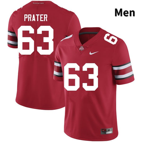 Ohio State Buckeyes Zach Prater Men's #63 Red Authentic Stitched College Football Jersey